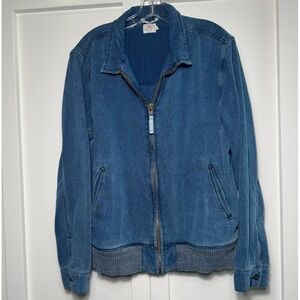 Faherty Brand Car Coat Indigo Dyed Denim Jacket Blue Wash Size L